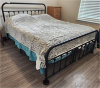 QUEEN IRON BED- DOUBLE SIDED MATTRESS