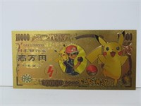 NOVELTY GOLD PLATED POKEMON BILL