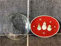 Floral Bowl and Christmas Plate Bundle