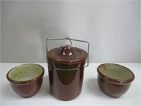 Cheese Crock and Brown Dishes