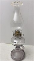 Antique Lavender Glass Oil Lamp
