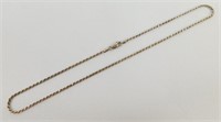 Vintage Sterling Silver Rope Chain Necklace -