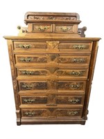 MONUMENTAL WALNUT VICTORIAN LOCK SIDE CHEST