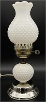 Vintage Hobnail Milk Glass Hurricane Lamp