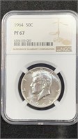 1964 NGC PF67 Silver Proof Kennedy Half Dollar