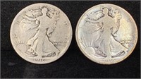 1916, 1916-D Silver Walking Liberty Half Dollars