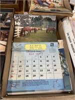 vintage 1950s and 60s calendars with local