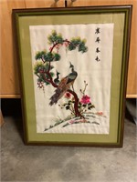 Framed Traditional Chinese silk embroidery 26x20