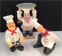 (3) Chef Wine Bottle Holders