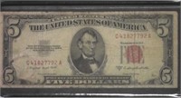 1953B $5 Red Seal US Note