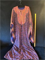 Embroidered Sheer Kaftan and Underdress