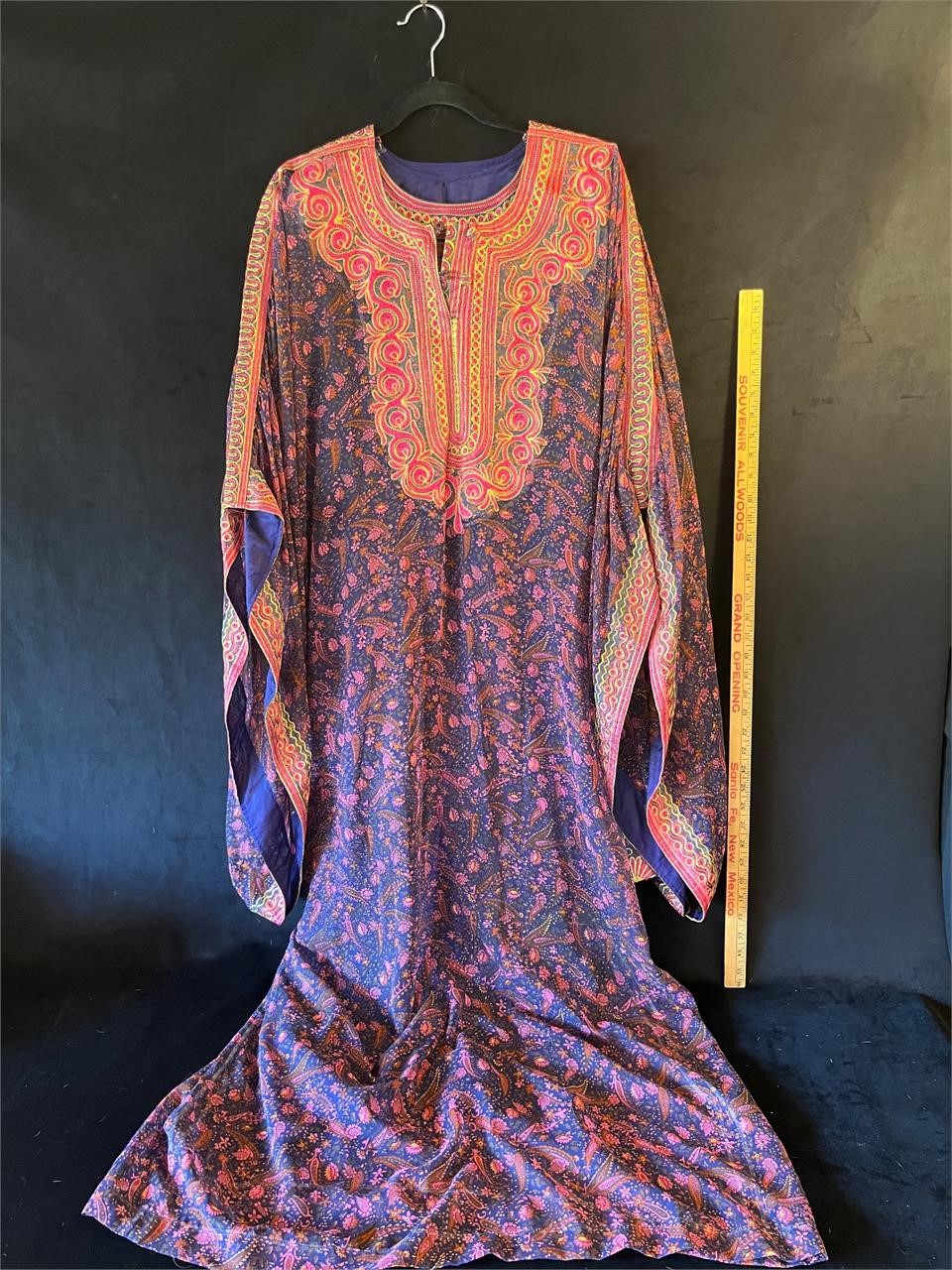 Embroidered Sheer Kaftan and Underdress