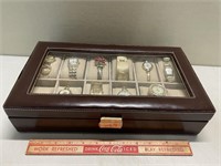 CORLEY 12 SLOT WATCH BOX WITH BEAUTIFUL WATCHES