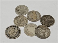 7-1902 O Silver Barber Dimes