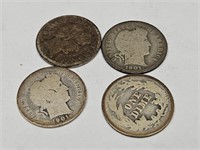 4-1901 O Silver Barber Dimes