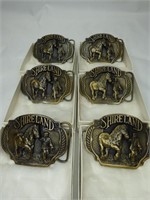 Group of 1987 Shireland Bronze Belt Buckles- Horse