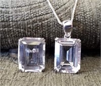 Sterling Silver & Gemstone Necklace & Ring Set