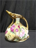 Gorgeous Nippon Like Painted Flower & Gold Pitcher