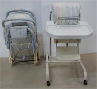Stroller and high chair.