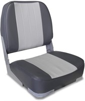 New Low Back Folding Boat Seat, Gray/Charcoal