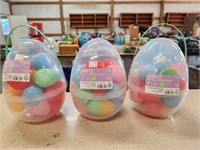 (3) 19pk. Nesting Color Easter Eggs