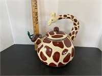 Enameled Giraffe Teapot