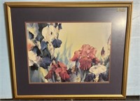 Framed Watercolor Print of Flowers