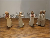 4 Willow Tree figurines