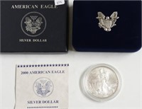 2000 SILVER EAGLE W BOX PAPERS
