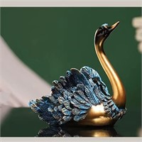 Blue Gold Swan Wine Rack  Figurine Decor (2pc)