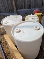 GROUP OF PLASTIC DRUMS