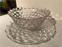 Fostoria American Clear Punch Bowl & Platter