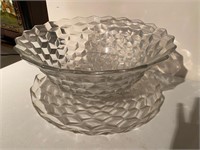 Fostoria American Clear Punch Bowl & Platter