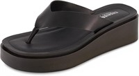 Sz 8 CUSHIONAIRE Women's Pippin thong platform san