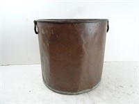 12" Tall Antique Copper Bucket with Handles
