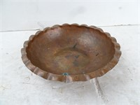 8.75" Antique Hammered Design Copper Bowl