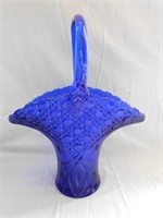 Cobalt blue glass basket