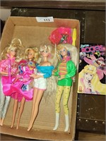 4 Vintage Barbie Dolls & VHS Tape