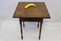Vintage Wood Square Side Table