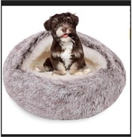Round Dog & Cat Cave Bed with Hooded Cover