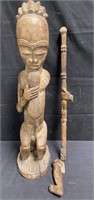 African carved wood sculpture, as is