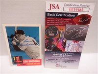 LOU BOUDREAU SIGNED AUTO CARD JSA COA