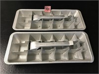 2 Magic Touch Metal Ice Cube Trays
