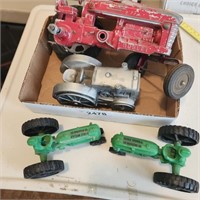 Vintage Metal  & Plastic Toy Tractors - 1 is A