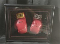 Ali & Foreman Signed Boxing Gloves in Display