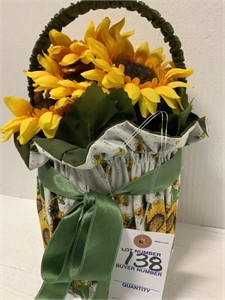 SUNFLOWERS IN BASKET TABLE DECOR