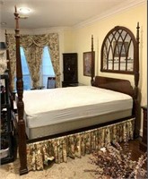 Four Poster Queen Size Bed Frame with Rails