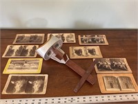 Antique stereoscope with slides