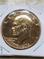 Gold Plated Bicentennial 1976-D Ike Dollar