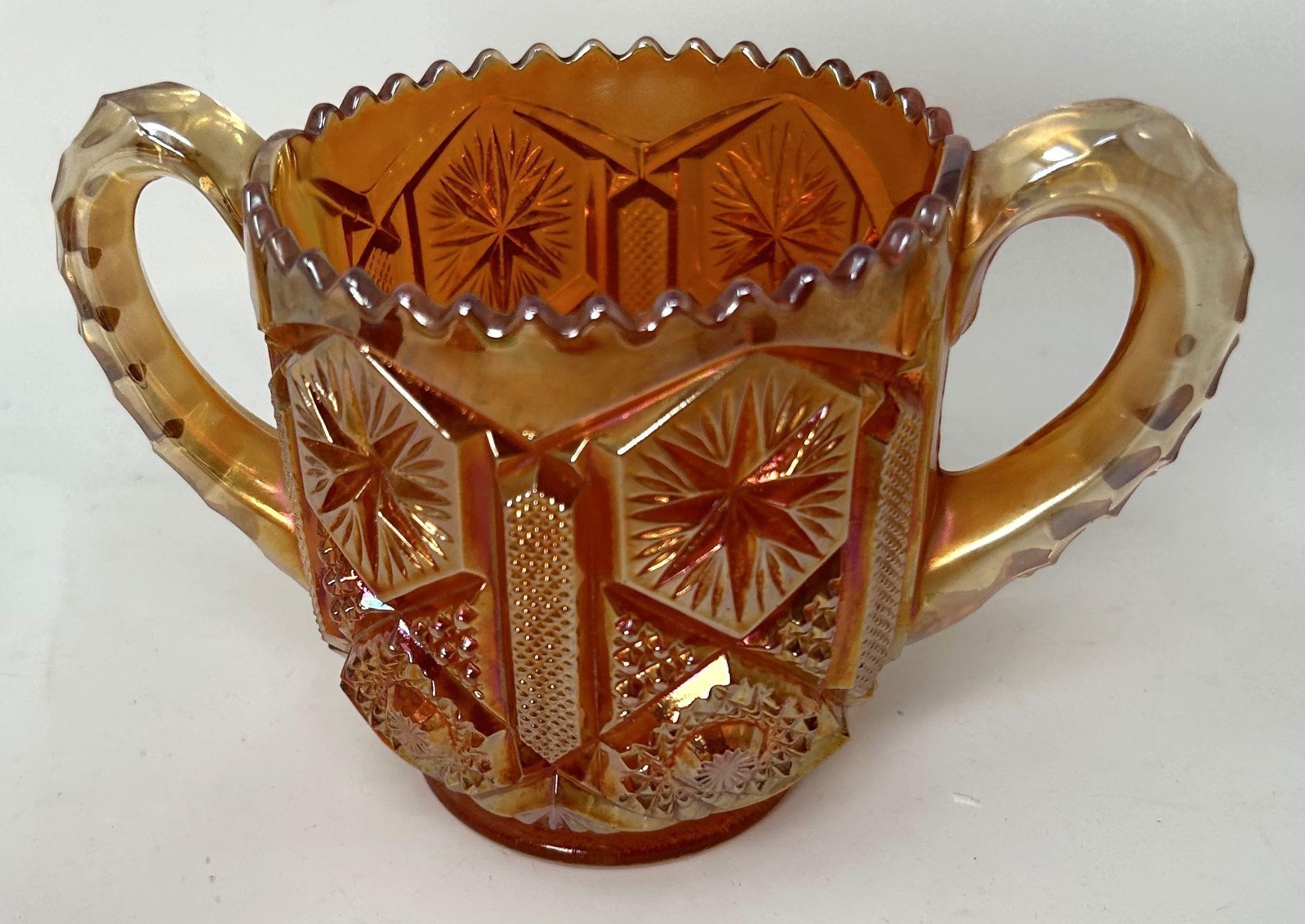 Imperial Glass Star & File Creamer-Marigold